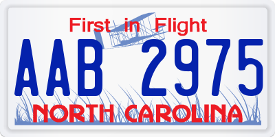 NC license plate AAB2975