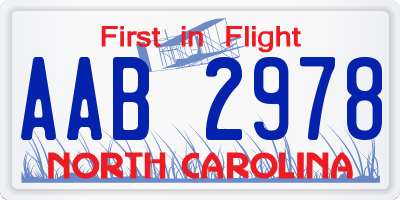 NC license plate AAB2978