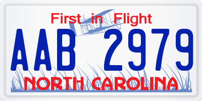 NC license plate AAB2979