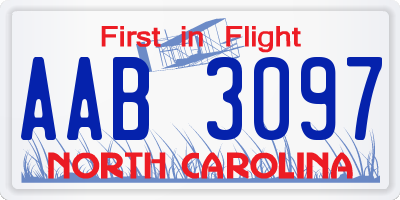 NC license plate AAB3097