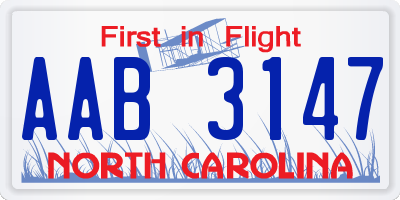 NC license plate AAB3147