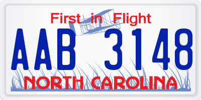 NC license plate AAB3148