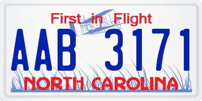 NC license plate AAB3171