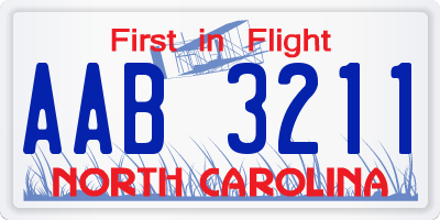 NC license plate AAB3211