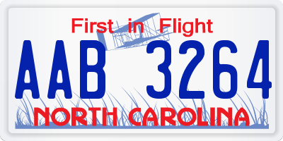 NC license plate AAB3264