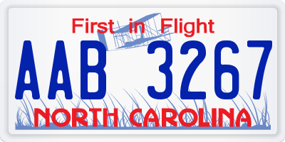 NC license plate AAB3267