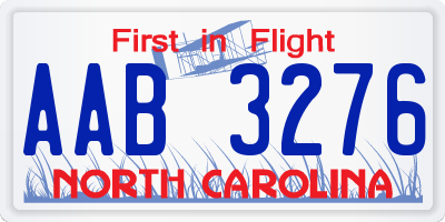 NC license plate AAB3276