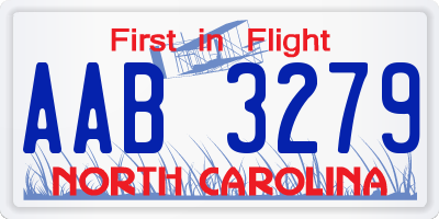 NC license plate AAB3279