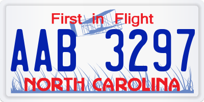 NC license plate AAB3297