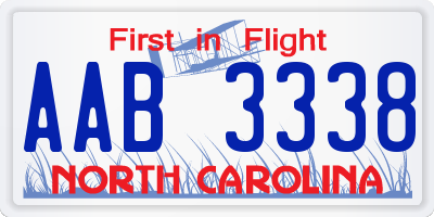 NC license plate AAB3338
