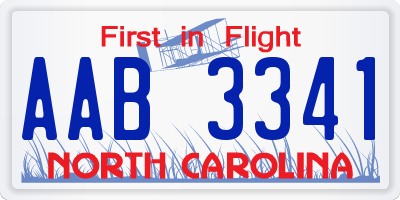 NC license plate AAB3341
