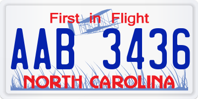 NC license plate AAB3436
