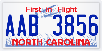 NC license plate AAB3856