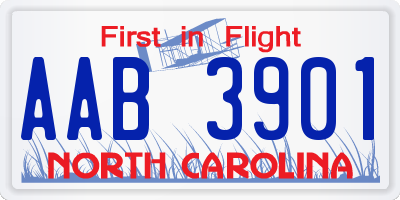 NC license plate AAB3901