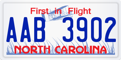 NC license plate AAB3902