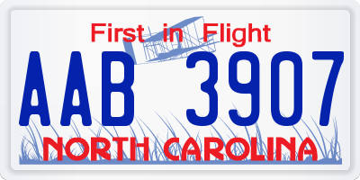 NC license plate AAB3907