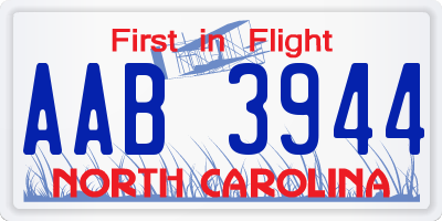 NC license plate AAB3944