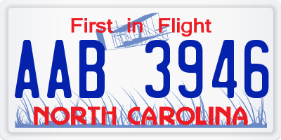 NC license plate AAB3946