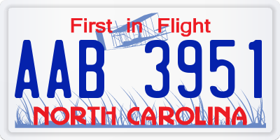 NC license plate AAB3951