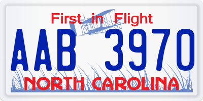 NC license plate AAB3970