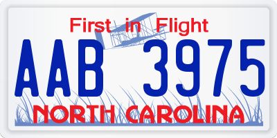 NC license plate AAB3975