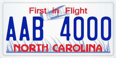 NC license plate AAB4000