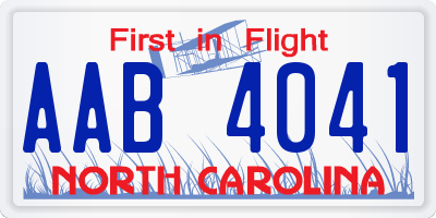 NC license plate AAB4041