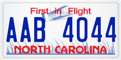 NC license plate AAB4044