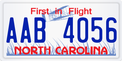 NC license plate AAB4056