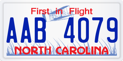 NC license plate AAB4079