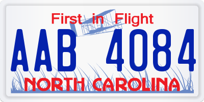NC license plate AAB4084