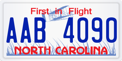 NC license plate AAB4090