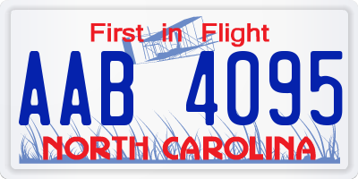 NC license plate AAB4095