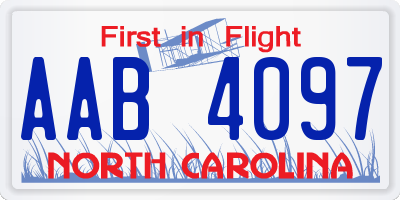 NC license plate AAB4097