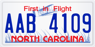 NC license plate AAB4109