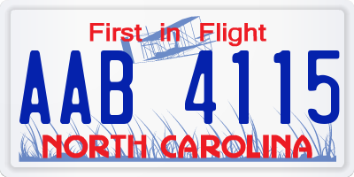 NC license plate AAB4115