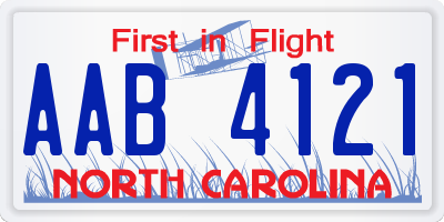 NC license plate AAB4121