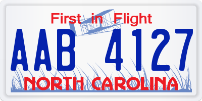 NC license plate AAB4127