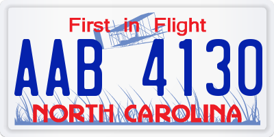 NC license plate AAB4130