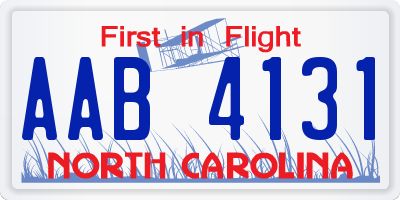 NC license plate AAB4131