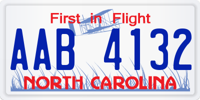 NC license plate AAB4132