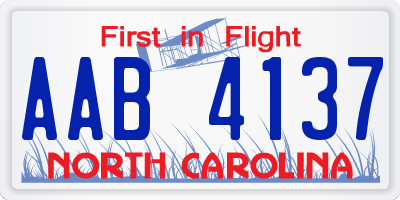 NC license plate AAB4137