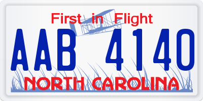 NC license plate AAB4140