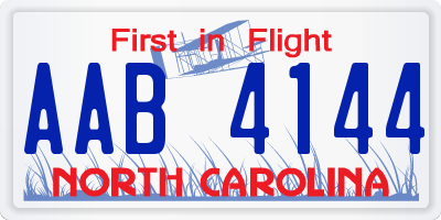 NC license plate AAB4144