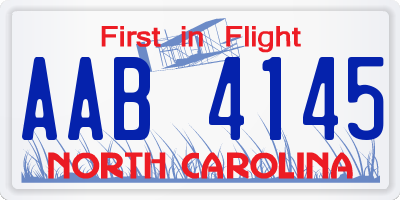 NC license plate AAB4145