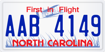 NC license plate AAB4149