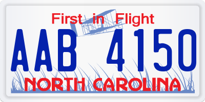 NC license plate AAB4150