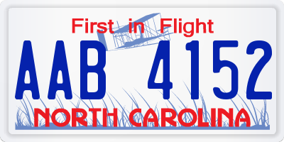 NC license plate AAB4152