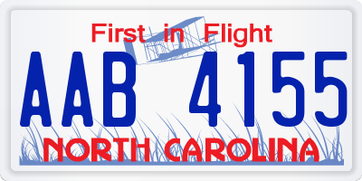 NC license plate AAB4155
