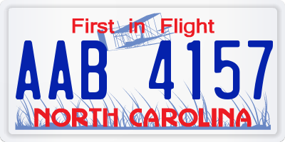 NC license plate AAB4157